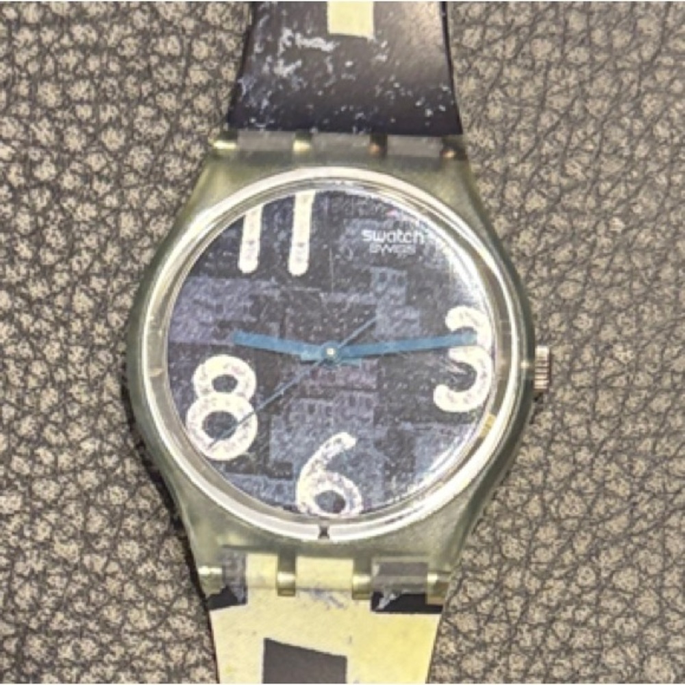 Swatch Black and Yellow Graphic Watch